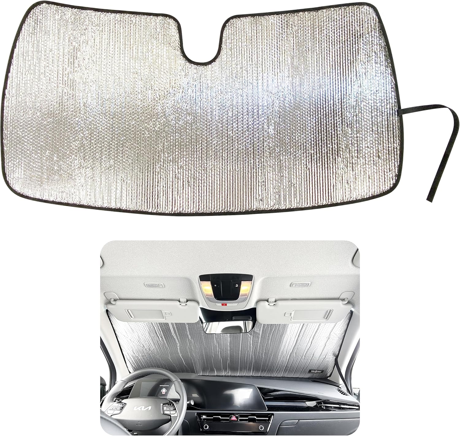 YelloPro Auto Custom Fit Reflective Front Windshield Sunshade Sun Shade for 2023 2024 2025 Kia NIRO SUV, Plug-in Hybrid, Hybrid, EV, UV Reflector Sun Visor Protector Blocks Accessories [Made in USA]