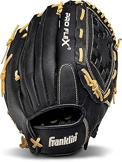 Franklin Sports Baseball Glove - ProFlex Adult Baseball + Softball Glove - Baseball + Fastpitch Softball Outfield Mitt - Left Handed Throw + Right Handed Throw
