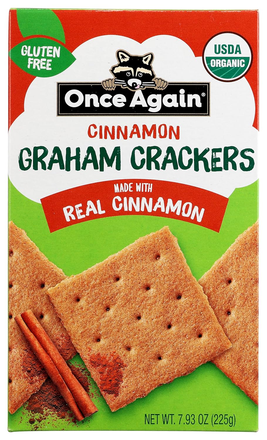 ONCE AGAIN Organic Cinnamon Graham Crackers, 7.93 OZ