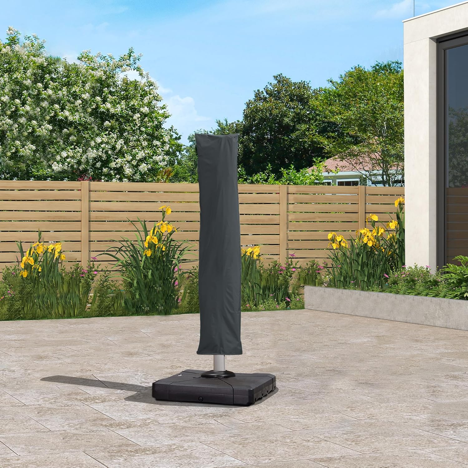 PURPLE LEAF Cantilever Umbrella Cover Outdoor Umbrella Patio Umbrella Cover, Grey