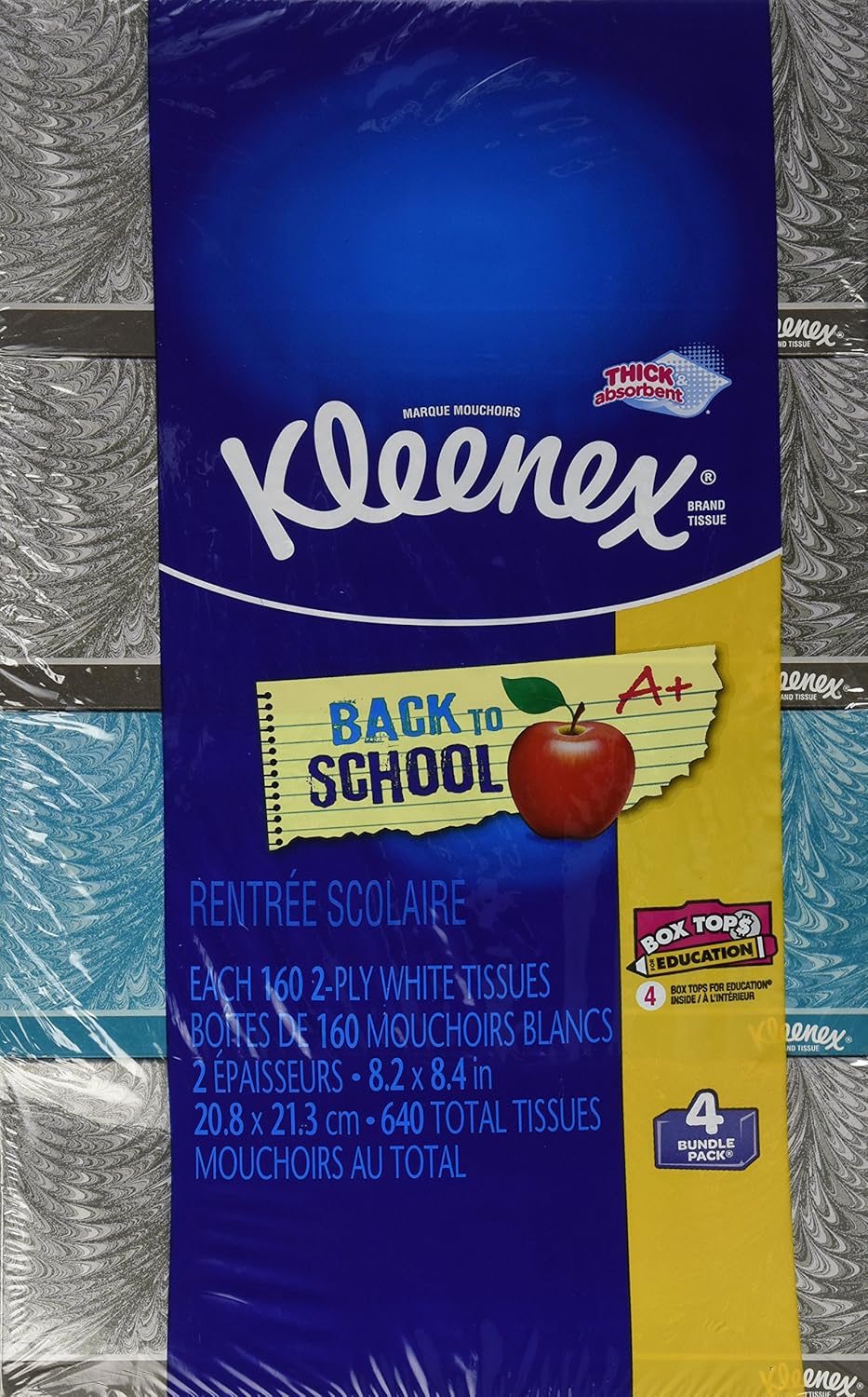 Kleenex Facial Tissue - 160 2-ply Box, 4 Pack (Designs & Colors Will Vary)