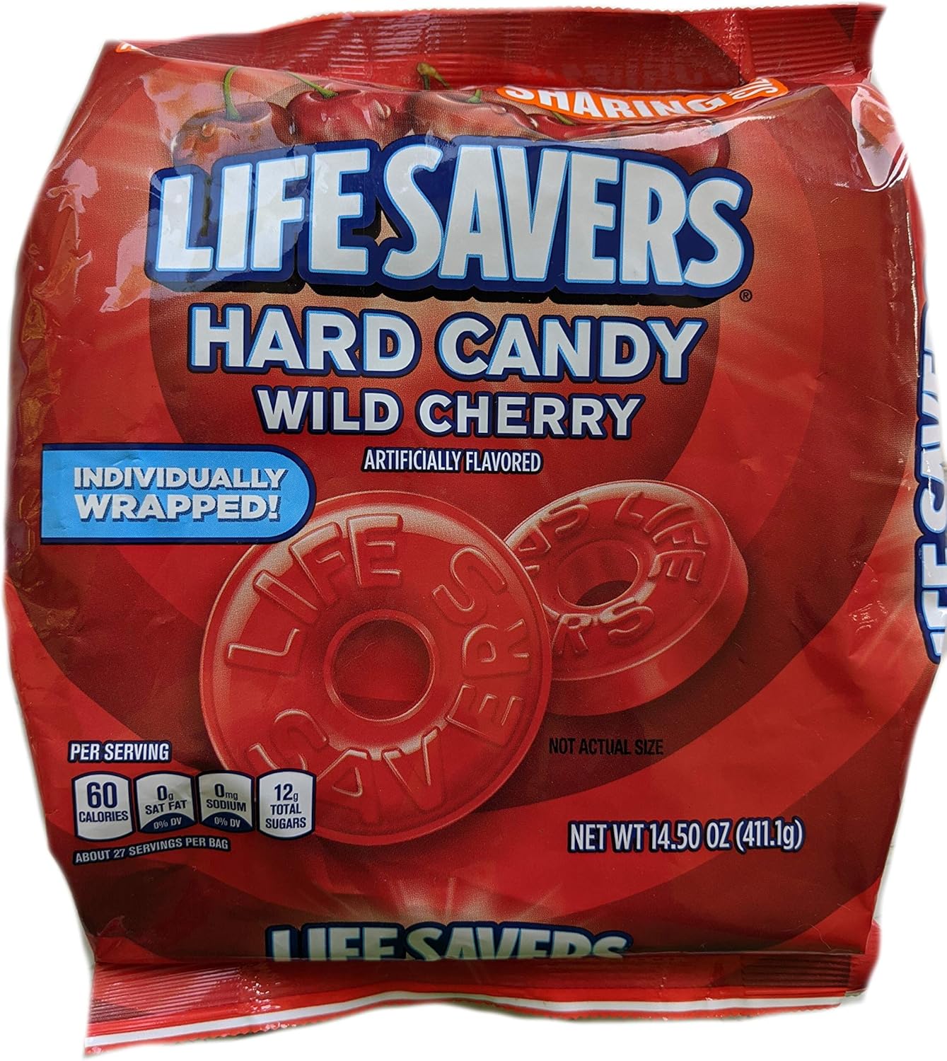 Lifesavers Cherry 14.5 Ounce Bag Individually Wrapped Candy