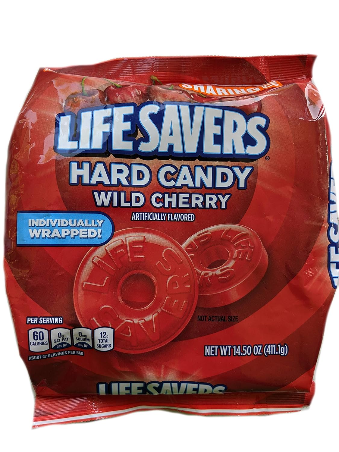 Lifesavers Cherry 14.5 Ounce Bag Individually Wrapped Candy