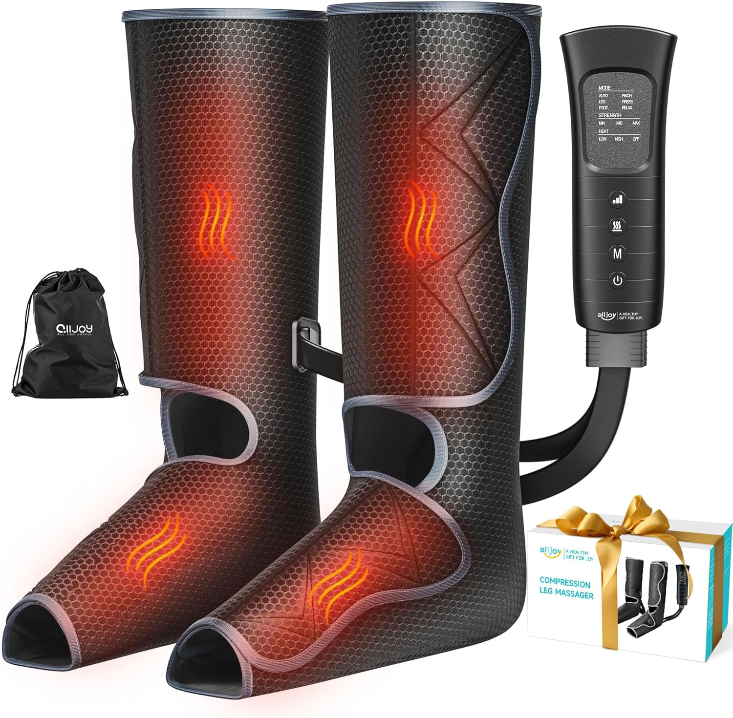 ALLJOY Gifts for Men Women, Leg Massager for Circulation and Pain Relief FSA, Leg Massager with Heat and Compression, 6 Modes 3 Intensities 2 Heat Levels