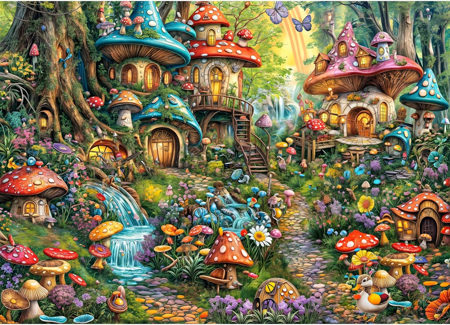 Jigsaw Puzzles for Adults 1000, Impossible Puzzle for Adults Educational Games.Challenging Puzzles, Puzzle Game for The Whole for Women, Gifts for Men, Theme:Mushroom Garden