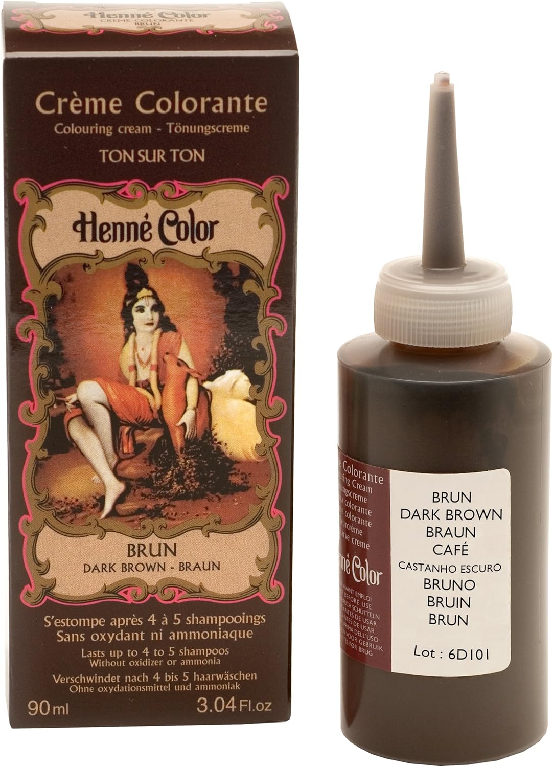 Henne Color NJD-LHBW3 Brown Henna Hair Colouring Cream 90 ml