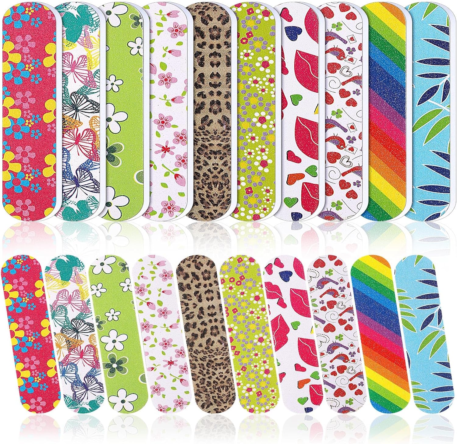 Sumind 100 Pack Nail Files Double Sided Emery Boards Manicure Tools (2.36 x 0.59 x 0.16 Inch)