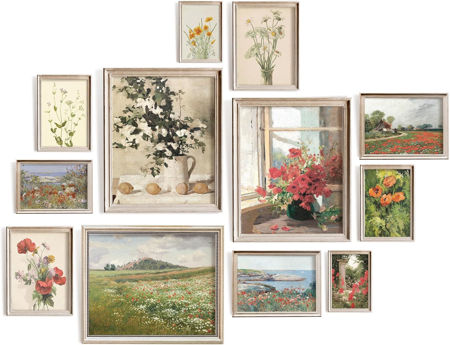 97 Decor Floral Wall Art - Vintage Floral Prints for Wall Decor, Flower Poster for Room Aesthetic Vintage Prints, French Garden Painting Spring Landscape Botanical Art Wildflower Decorations (8x10 Unframed)