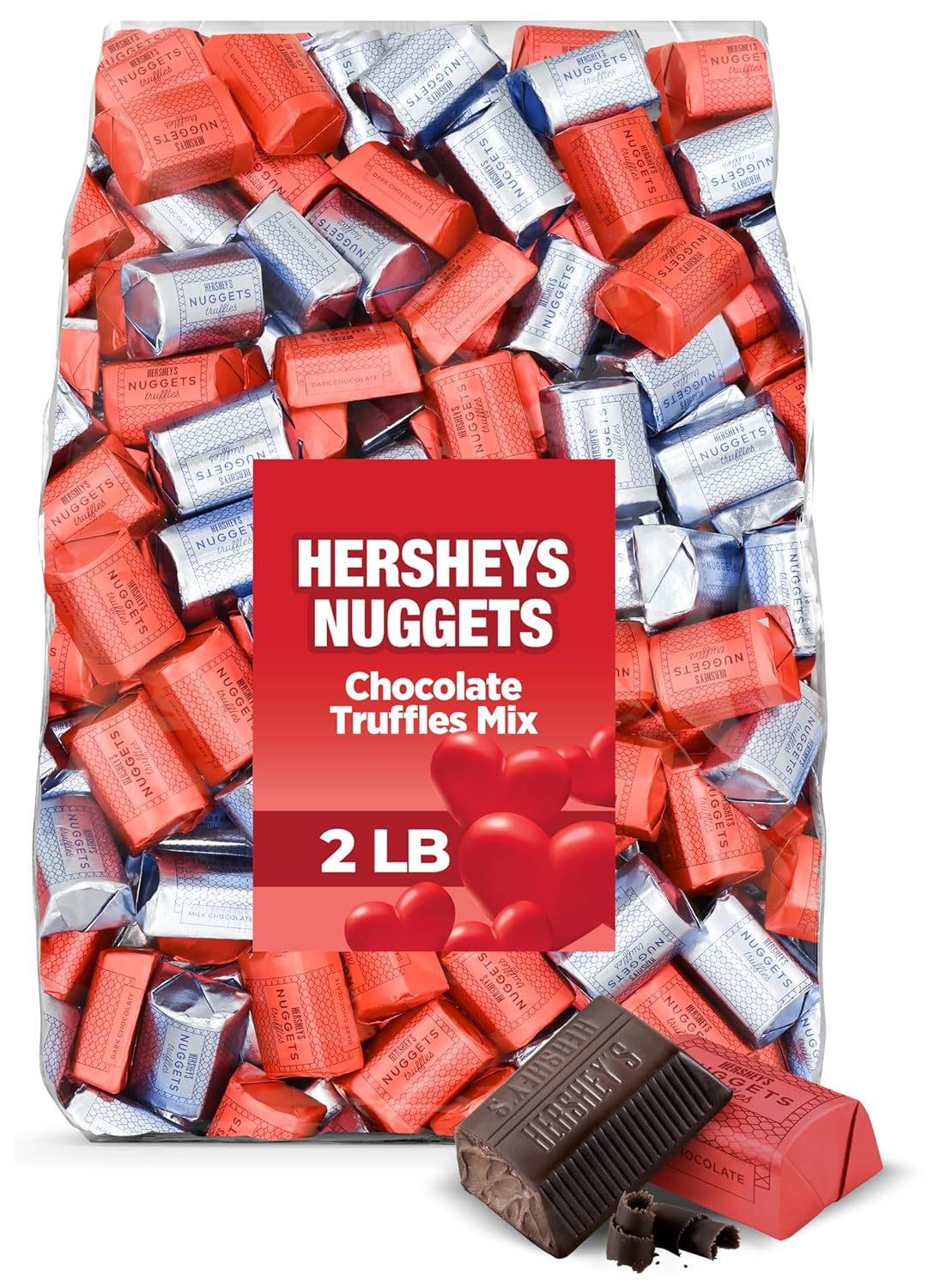 Hershey Nuggets Truffles Mix, Milk Chocolate and Dark Chocolate Assortment, 2 lb Bag – Ideal for Holiday Gifting and Sharing