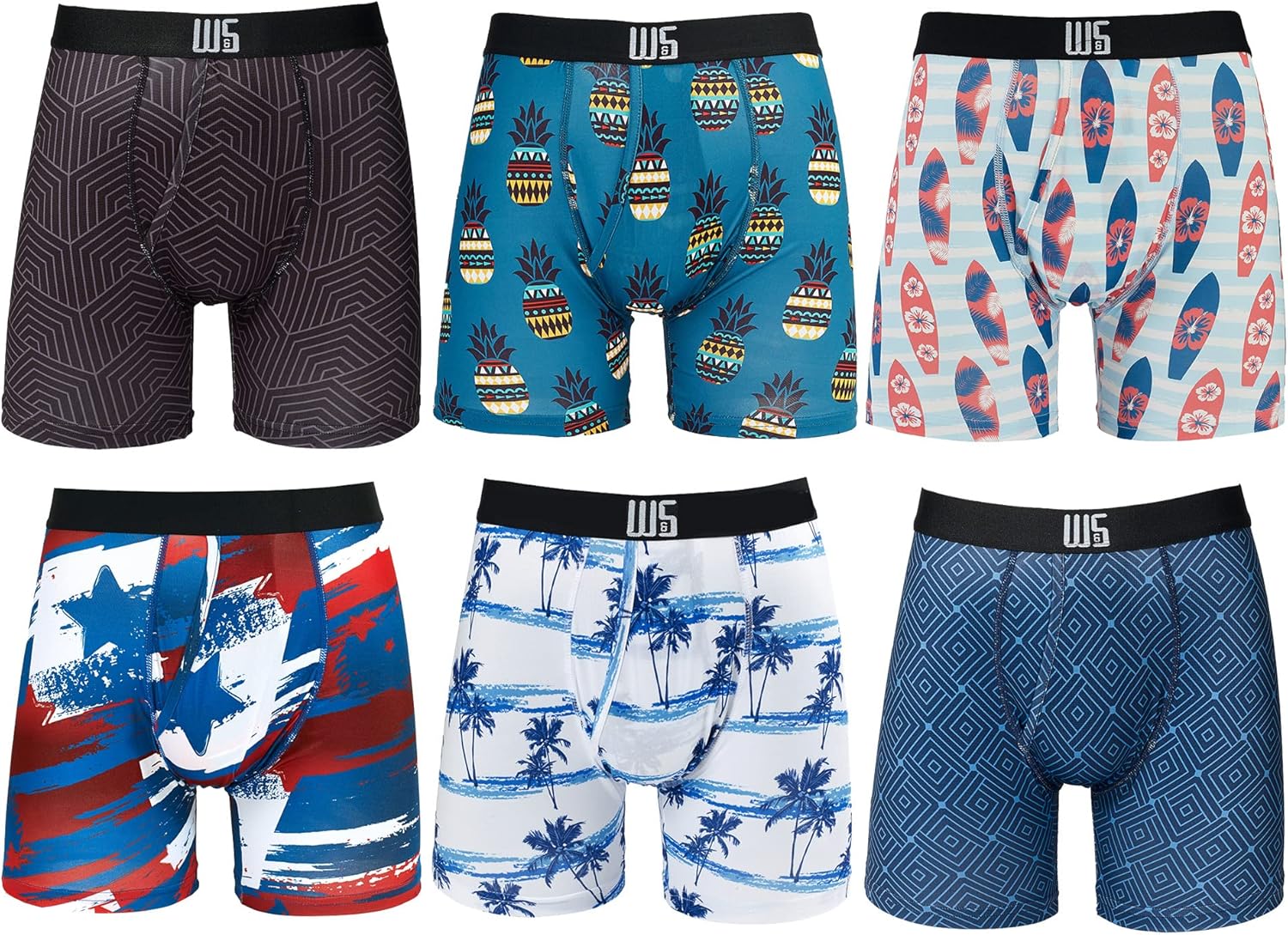 Warriors & Scholars | Mens Boxer Briefs | Boxer Briefs for Men Pack of 6 | Mens Boxer Briefs Underwear | Boys Boxer Briefs