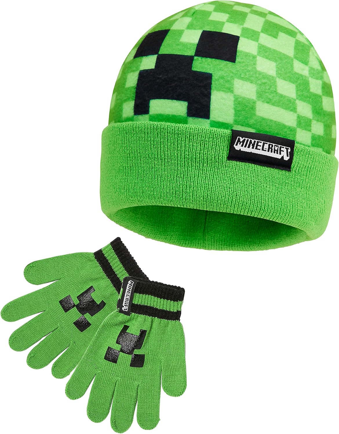 Minecraft Beanie Hat or Winter Accessories Set | 3 Pcs with Scarf & Gloves | 2 Pcs with Gloves | or 1 Pcs Beanie or Bucket Hat