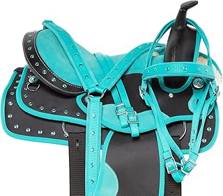 Western Horse Saddle Set PAD Headstall REINS Breast Collar TACK Light Weight Synthetic Cordura