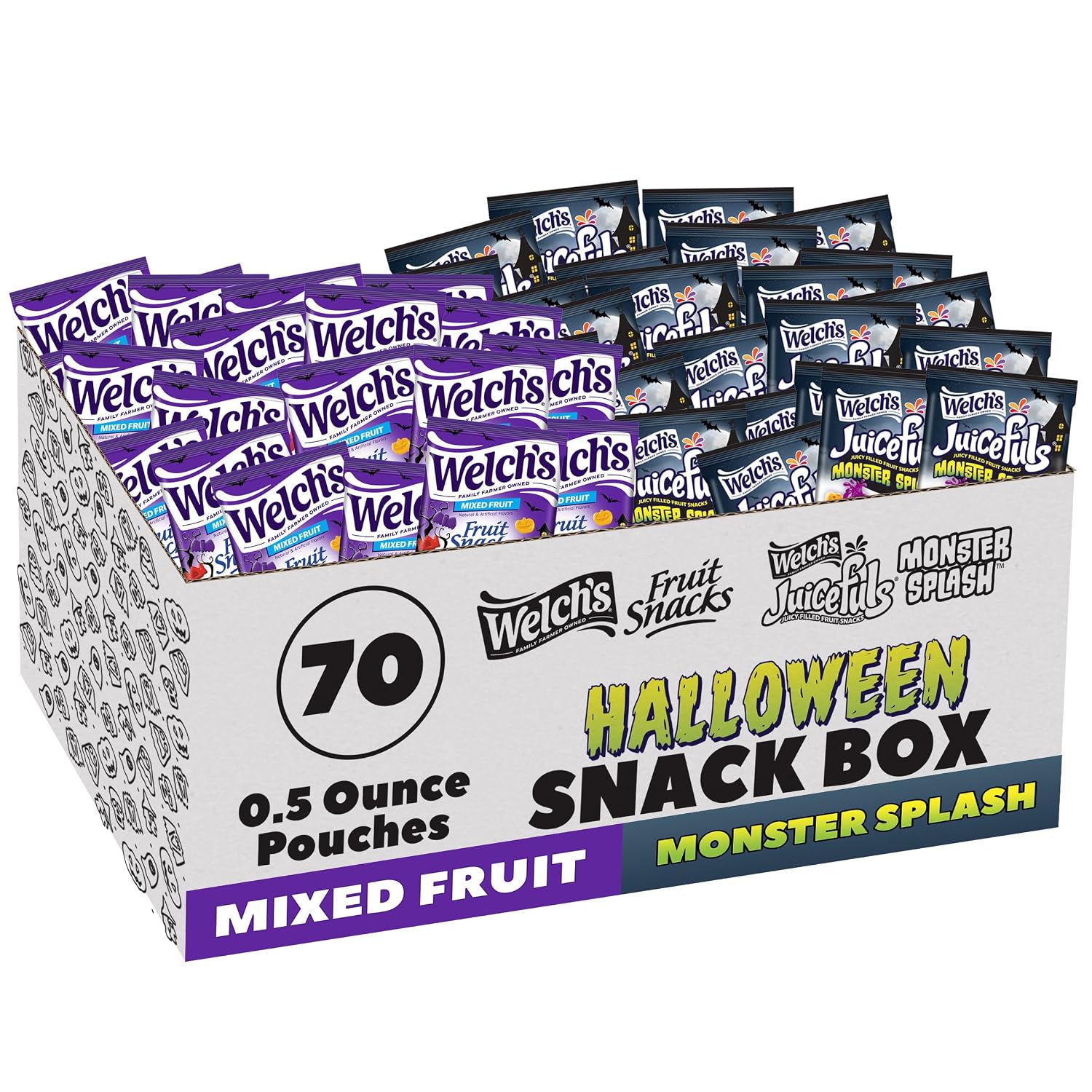 Welch's Fruit Snacks Halloween Variety Pack, Gluten Free, 0.5 oz, 70 Ct