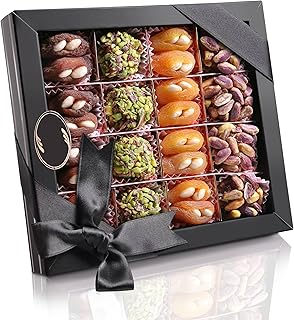 Andy Anand 24-Piece Gift Box: All-Natural Truffles and Stuffed Dates – Deliciously Healthy, No Sugar Added, Embracing Nature's Goodness 10.5 Oz Eid al Fitr, Ramadan. Fresh flown from Turkey.