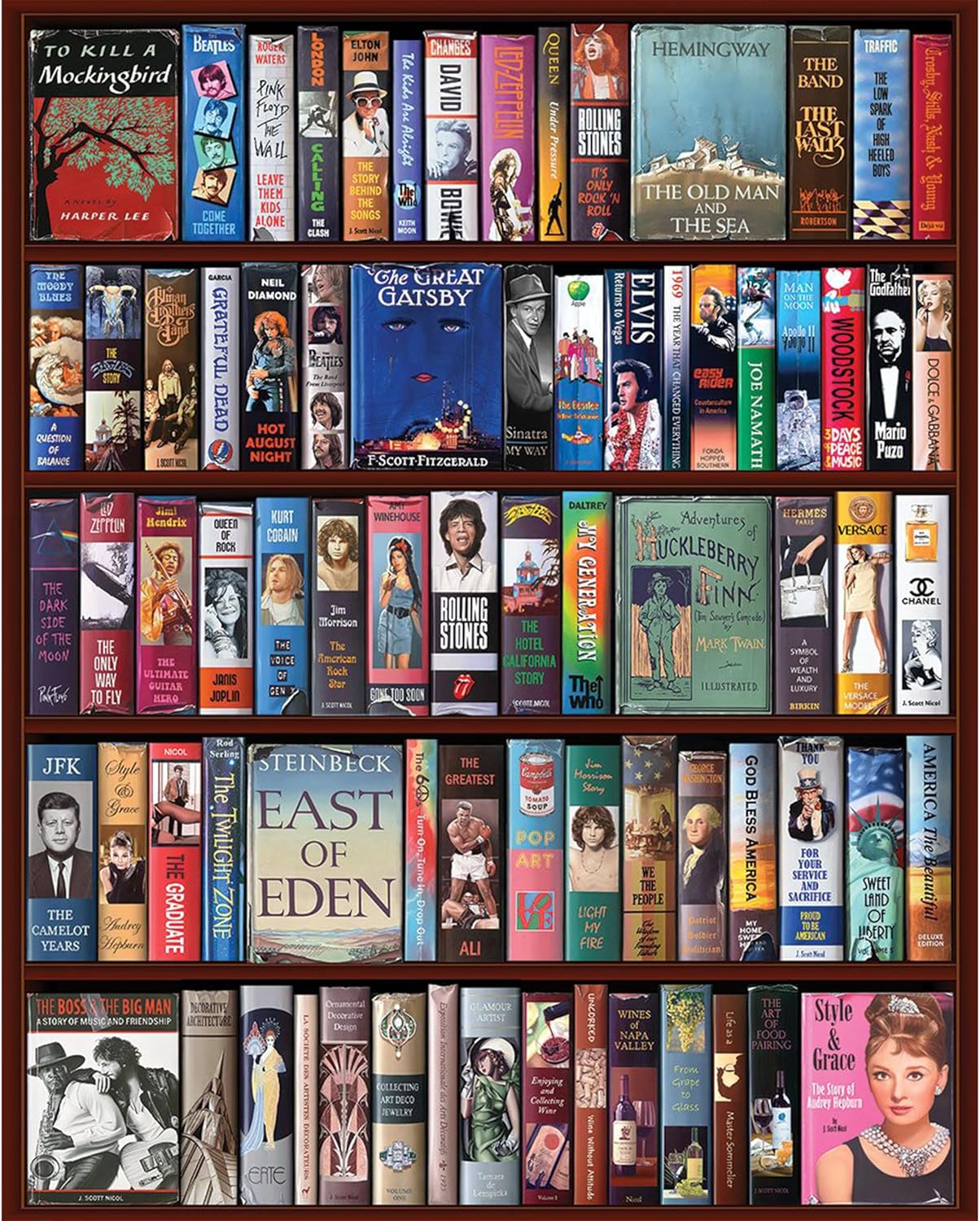 White Mountain Great Stories Puzzles for Adults 1000 Pieces Jigsaw Library Books Puzzle Gift for Book Lovers Novelists