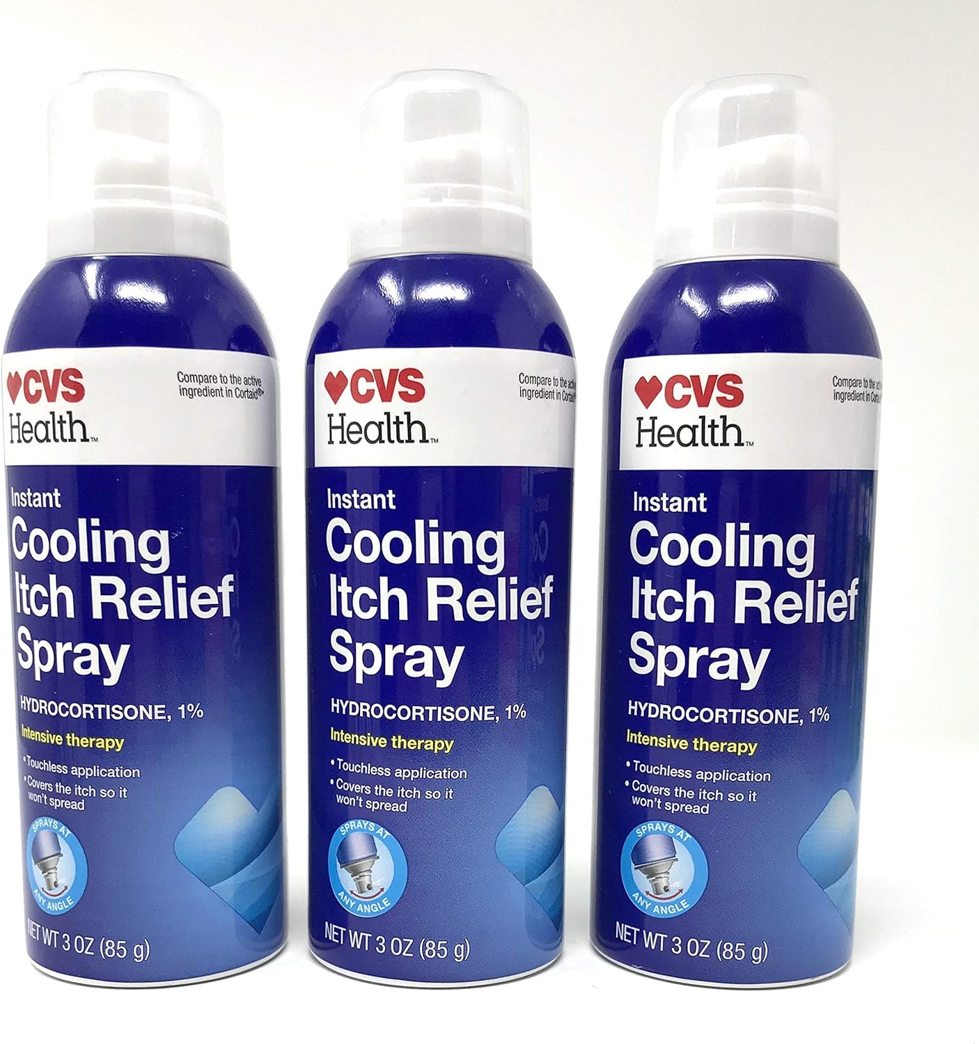 CVS Instant Cooling Itch Relief Spray Hydrocortisone 1% Intensive Therapy 3 Oz (3 Pack)