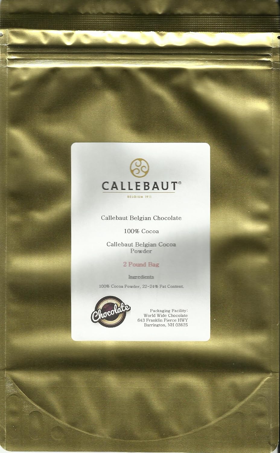 Callebaut CP777 Cocoa Powder 22/24% from OliveNation, Rich Dutch Processed Cacao Powder for Baking, Fillings, Confectionery, Edible Decoration - 2 pounds