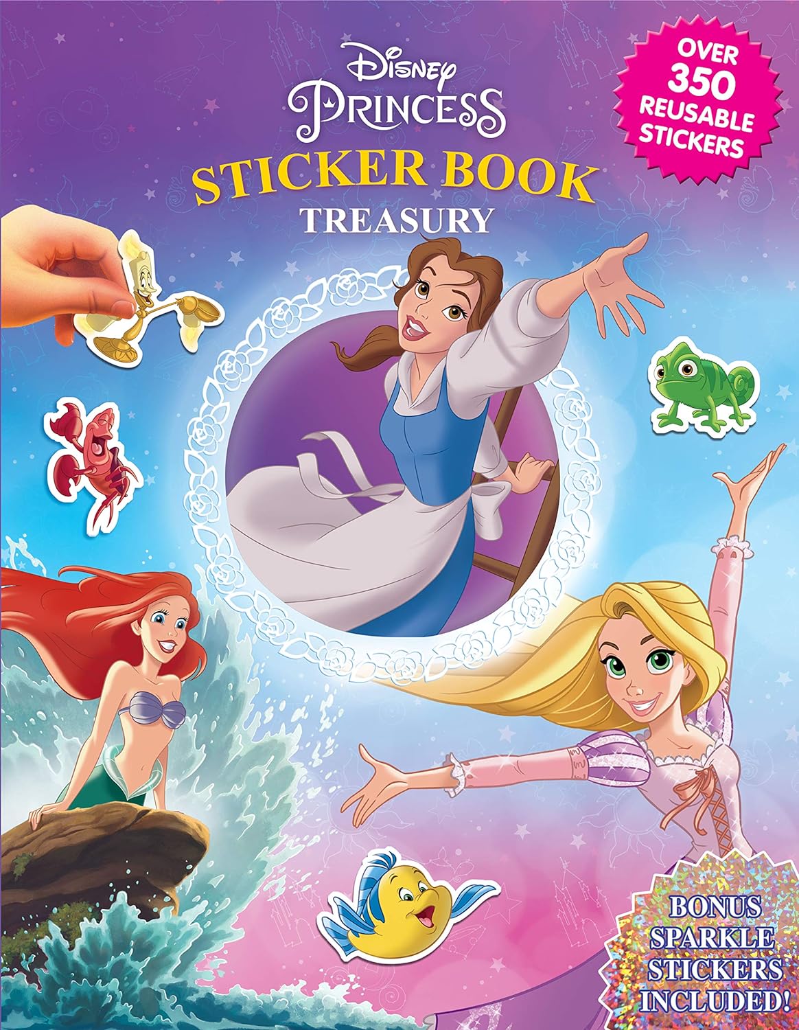 Disney Princess Sticker Book Treasury - Activity Books for kids, 350 reusable stickers, 96 pages of fun