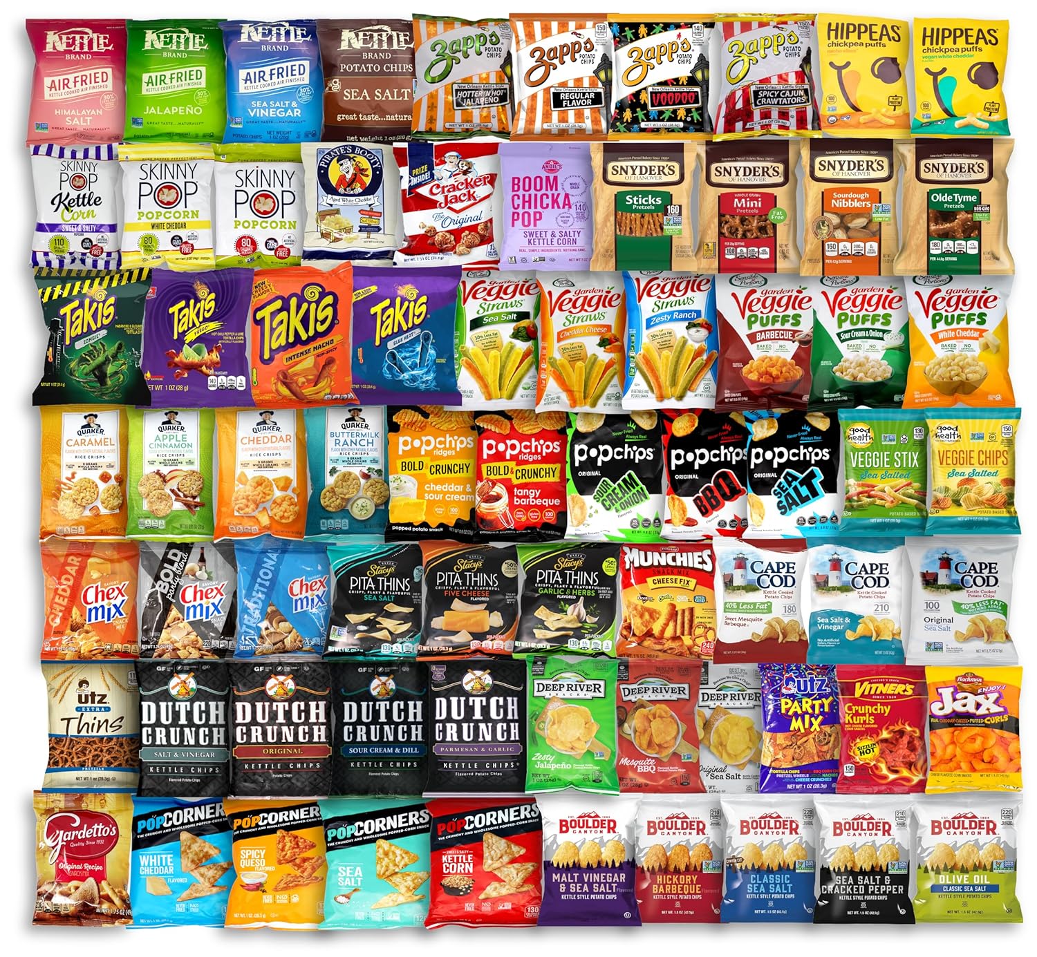 Niro Gift Basket Assortment | Potato Chips, Pretzels, Popcorn, And Healthy Snacks | Chips Variety Pack 50 Count | 50 Different Snacks and Chips Individual Bags | Receive 50 Bags Selected From The Picture