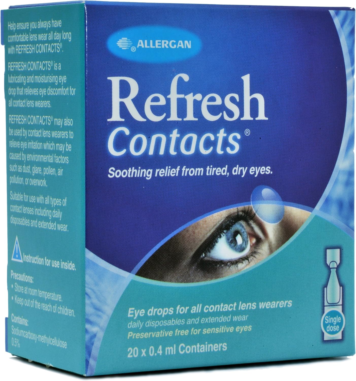 Refresh Contact Eye Drops 20 X 0.4ml, White