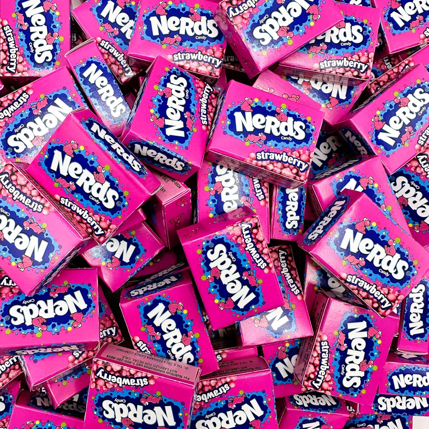 Nerds Mini Boxes Strawberry Hard Candy, Nerds Bulk, Nerds Candy Mini Boxes (2lbs) – Delicious Individually Wrapped Candy for Holidays, Kids, Office Party & More (Approx. 70 Treat Size Boxes)