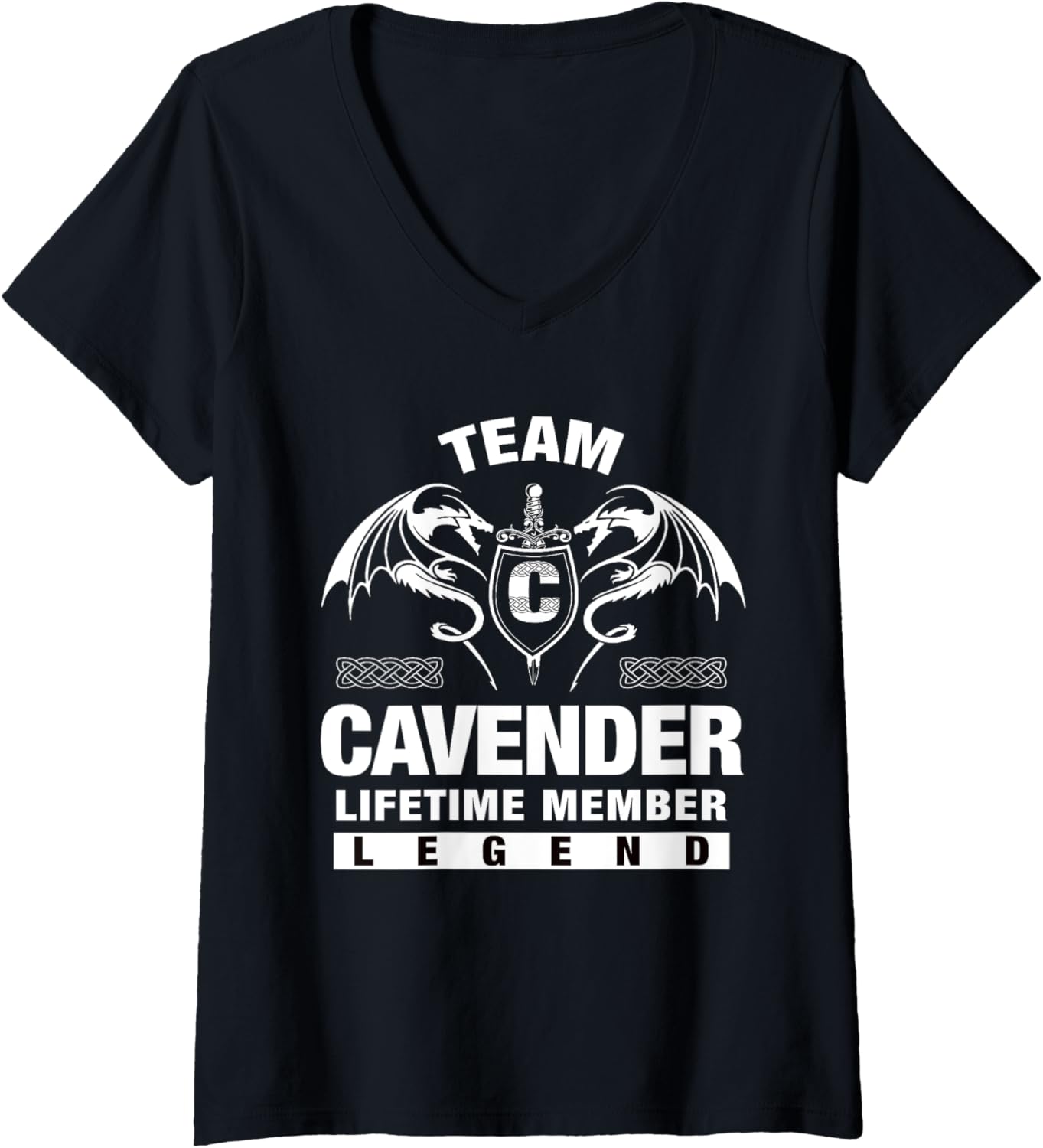 Womens Team CAVENDER - Lifetime Member Gifts V-Neck T-Shirt