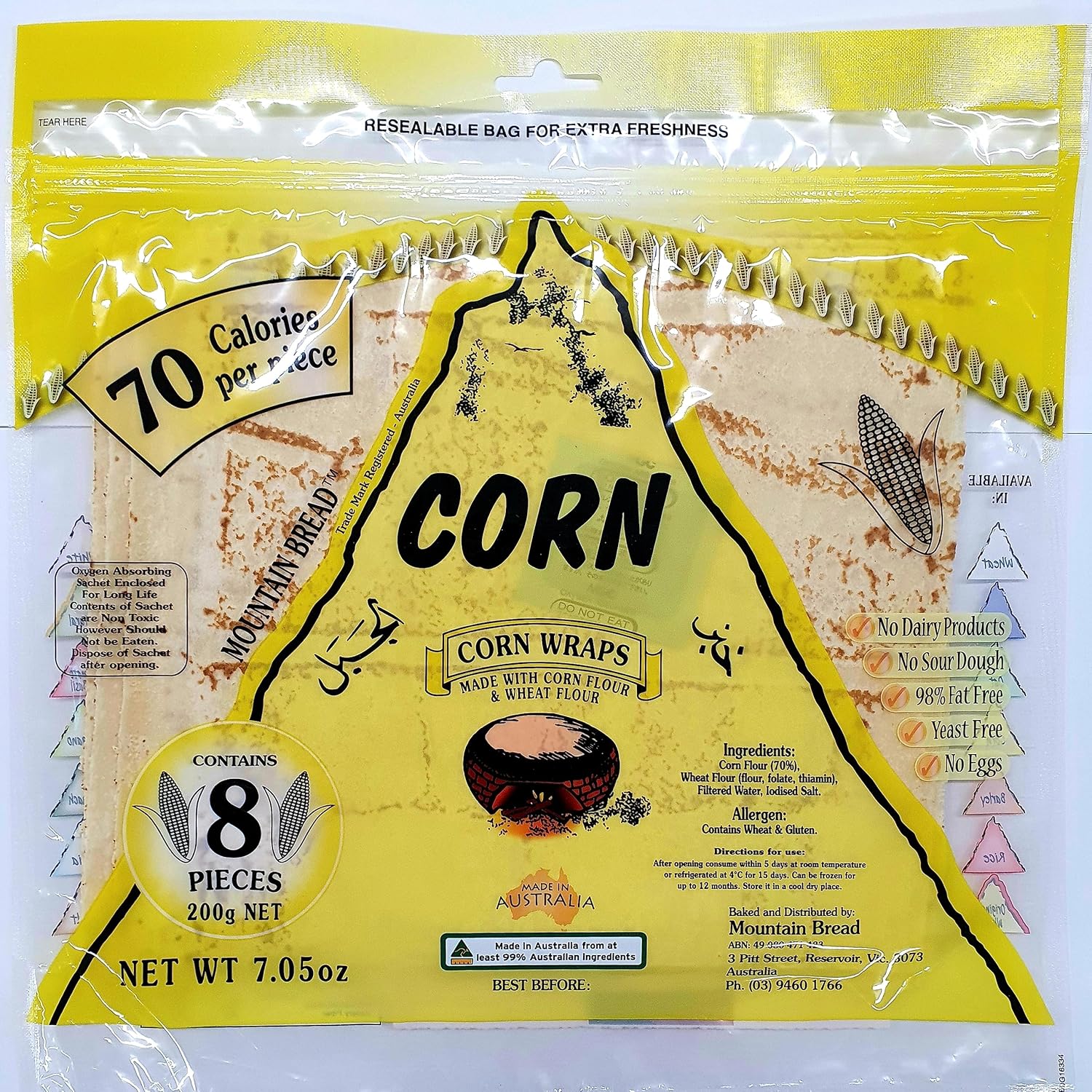 Mountain Bread Corn Wraps, 200 g, 8975