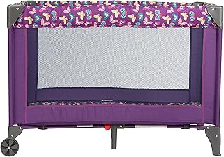 Cosco Funsport Compact Portable Playard, Lightweight, Easy Set up, Foldable Baby Playpen with Carry Bag, Butterfly Twirl