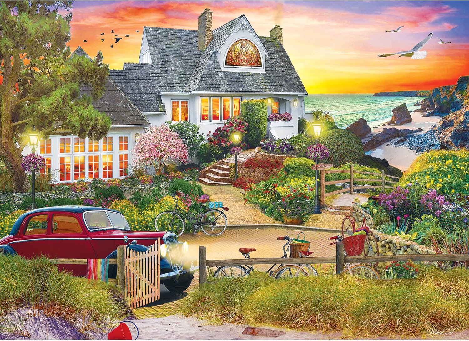 RoseArt - My Happy Place - Seaside Hill - 1000 Piece Jigsaw Puzzle for Adults
