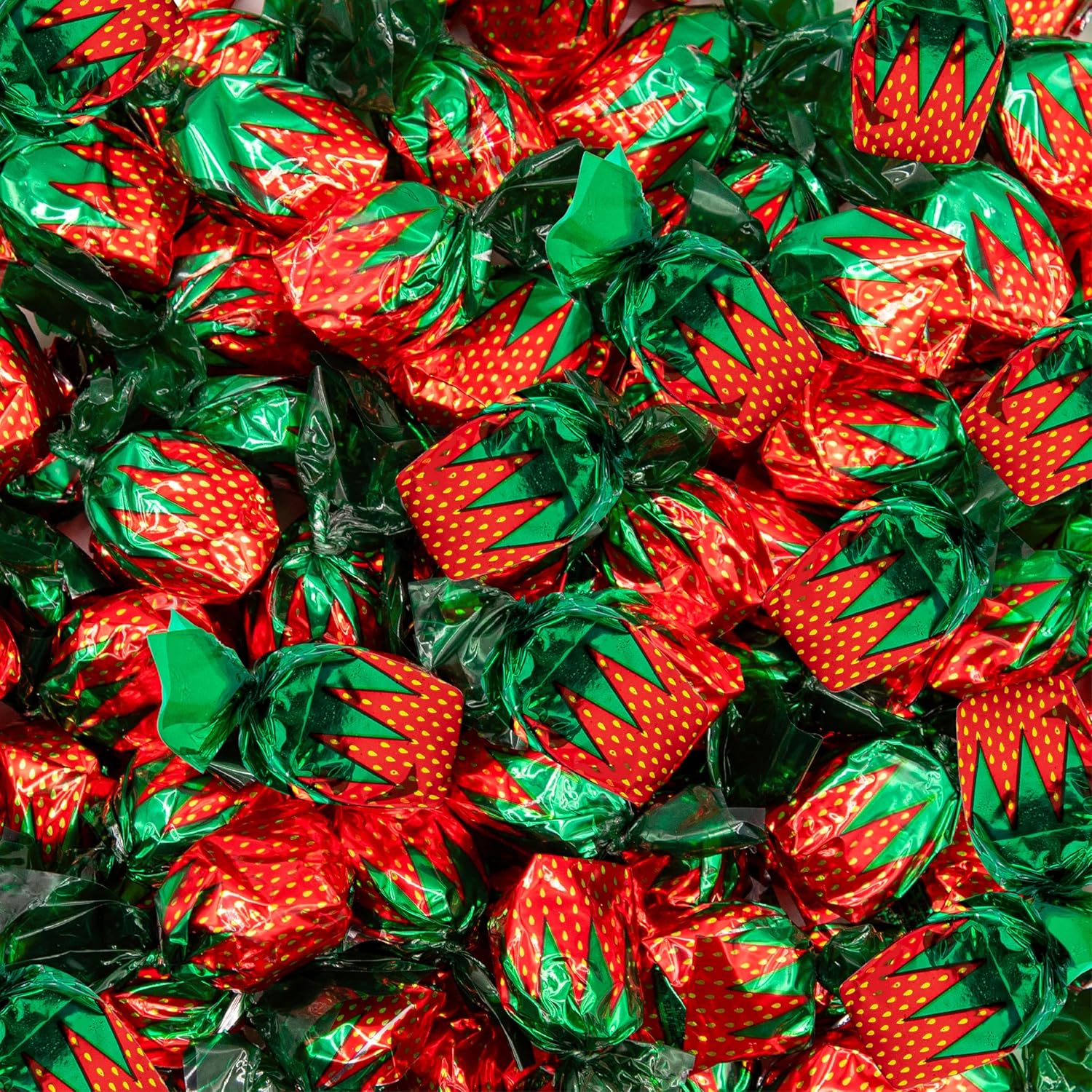 Strawberry Bon Bons | 2 Pound Bag | Individually Wrapped Hard Candy | Old Fashioned Bulk Red Candies with Sweet Filling