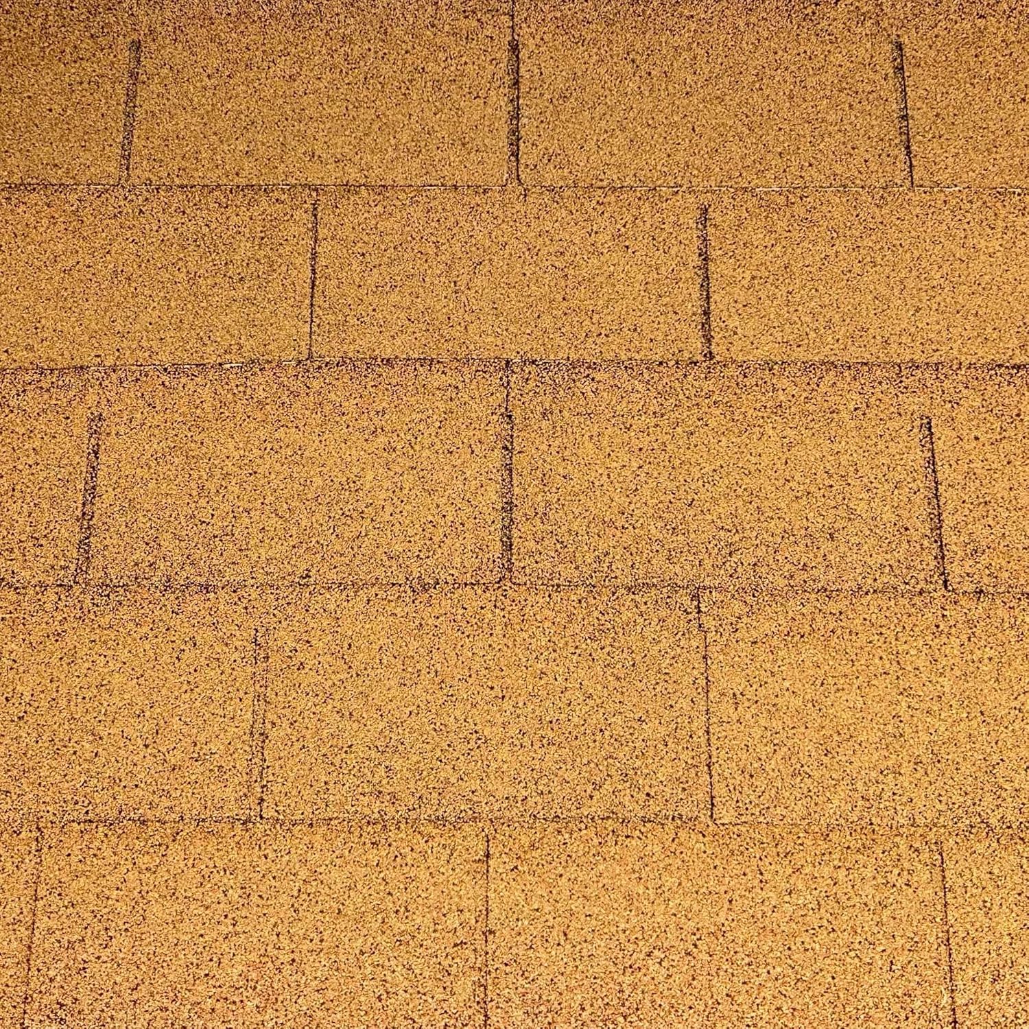 Roofing Shingles 3-Tab 39.4” by 13.1”, Tan Asphalt Shingles (8 - Count)