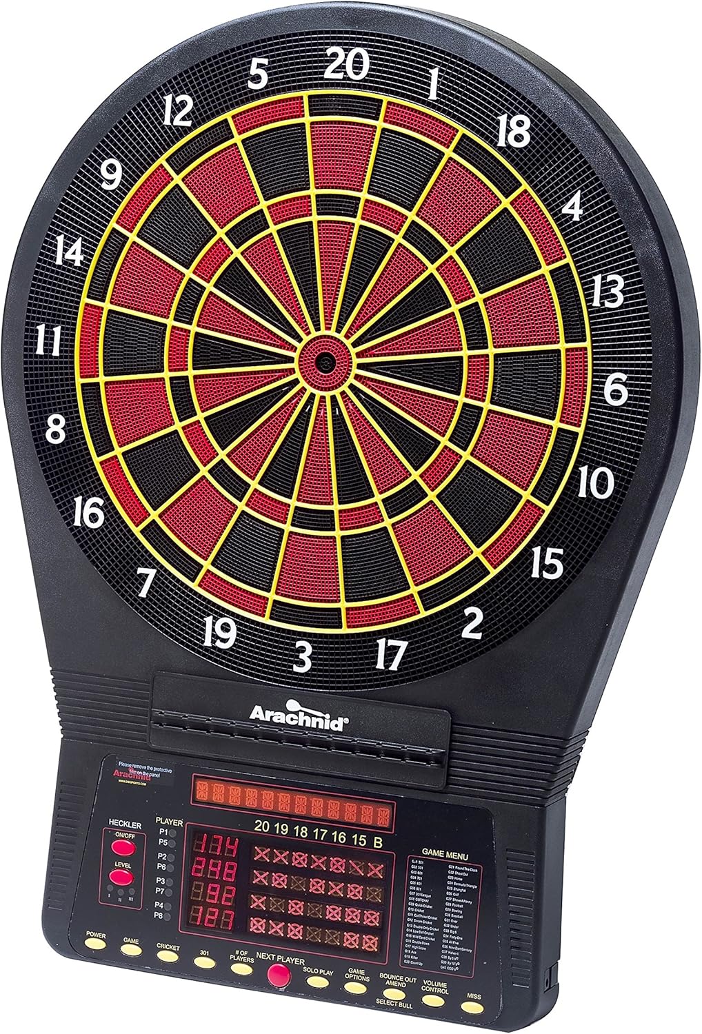Arachnid Cricket Pro 800 Electronic Dartboard with NylonTough Segments for Improved Durability and Playability and Micro-Thin Segment Dividers for Reduced Bounce-Outs