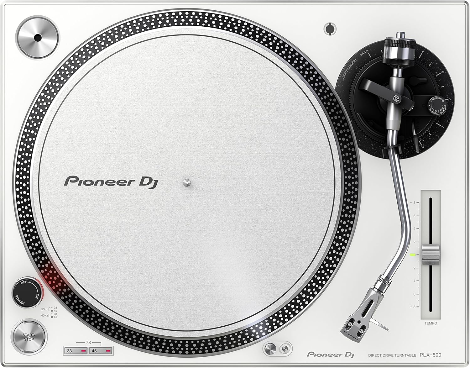 Pioneer DJ PLX-500-W Direct Drive DJ Turntable, White