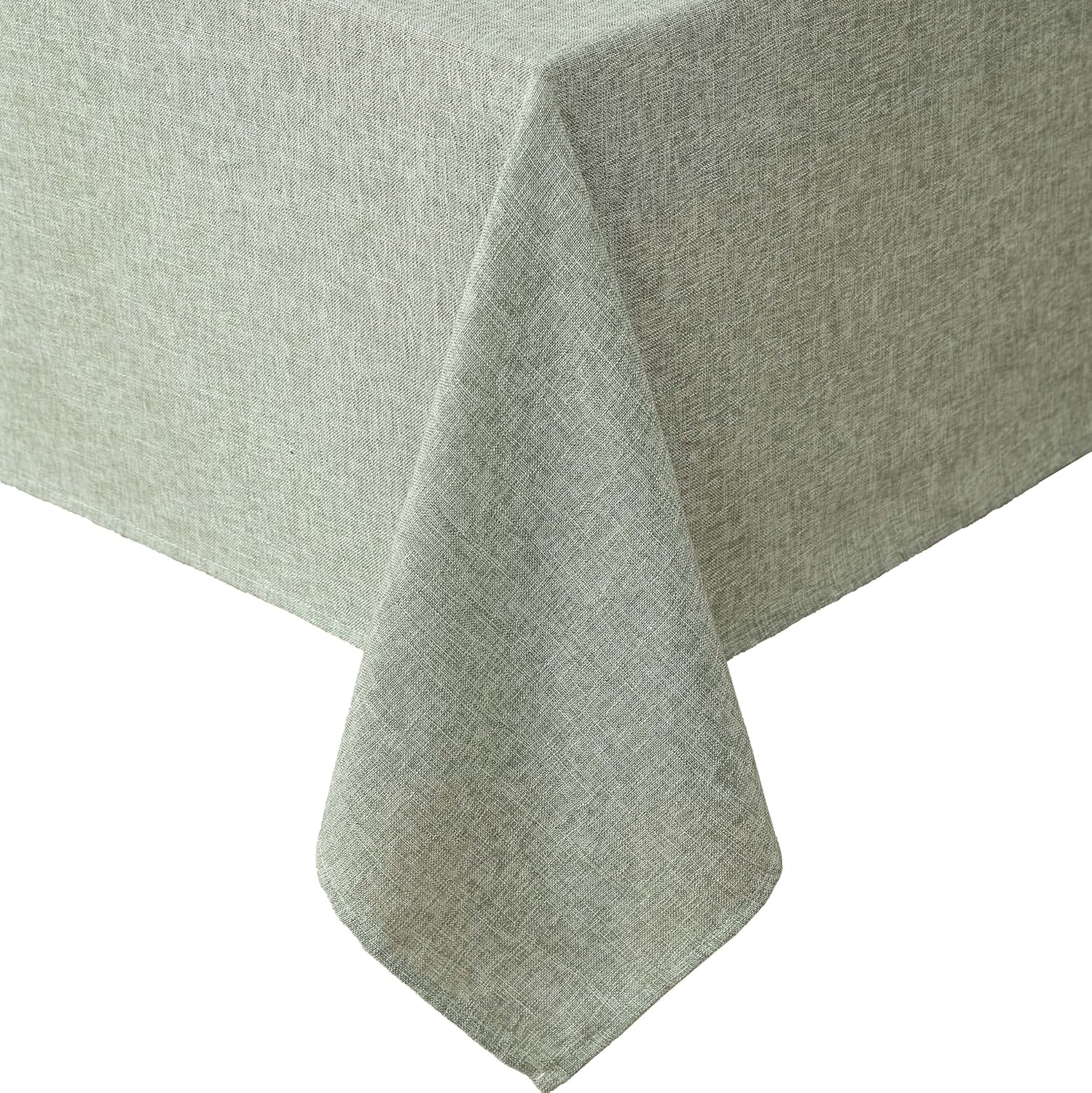 Laura Ashley Harper Luxuriously Smooth Fabric Tablecloth for Formal or Casual Dining, Holiday, Banquet, Wedding or Party, 60" x 120", Sage