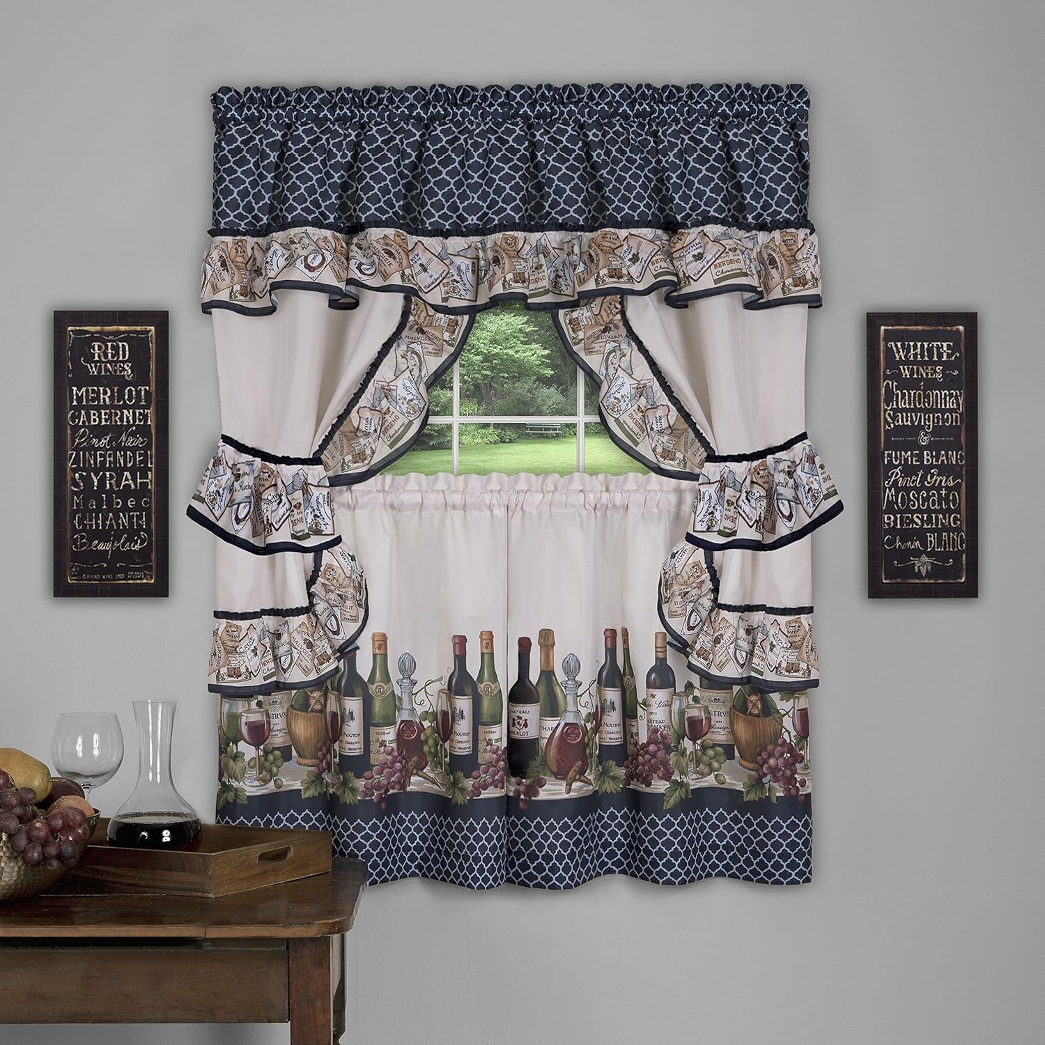 Achim Home Furnishings Chateau Cottage Set - 57x24 - Navy