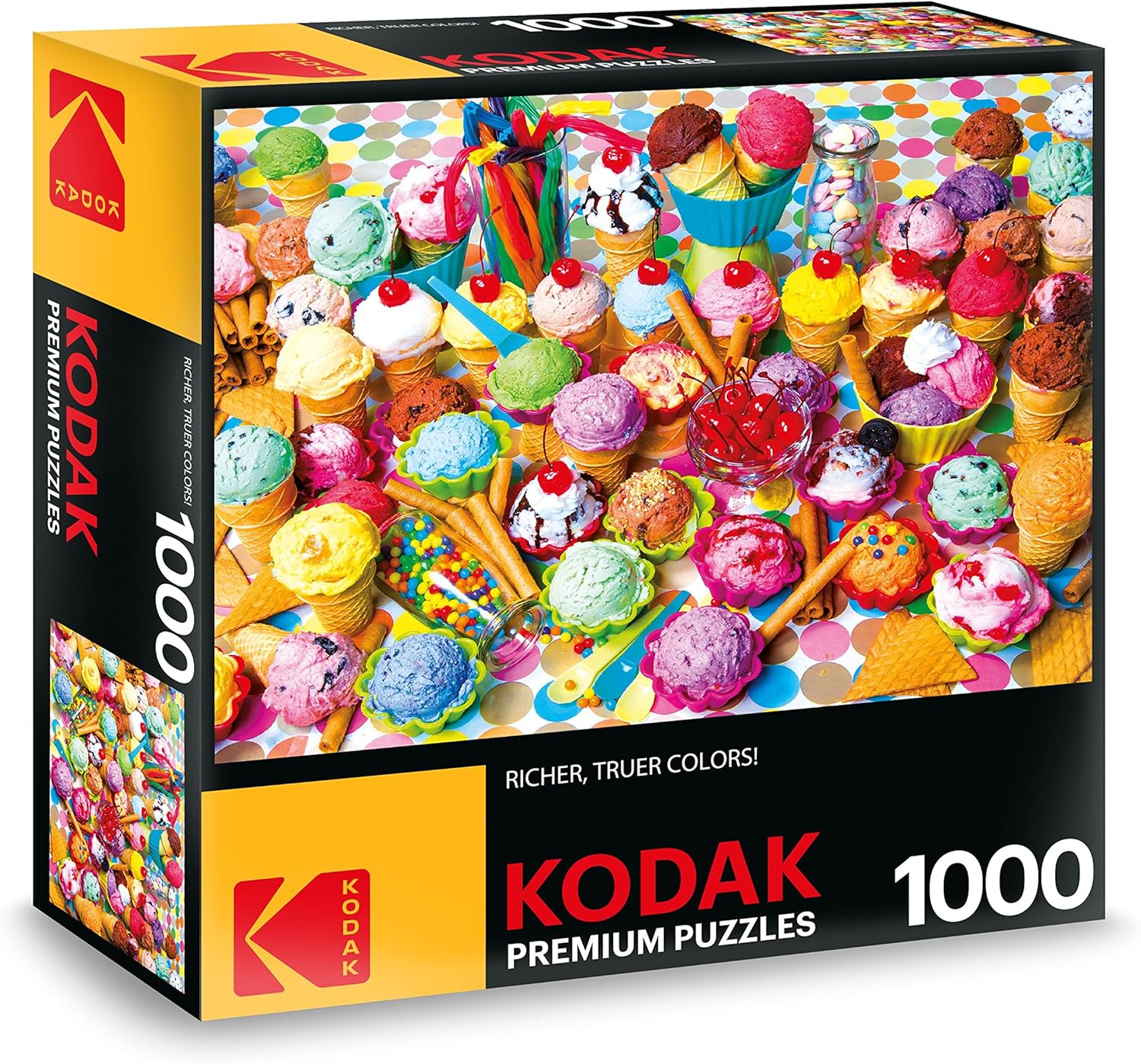 RoseArt - Kodak Premium - Variety of Colorful Ice Cream - 1000 Piece Jigsaw Puzzle for Adults