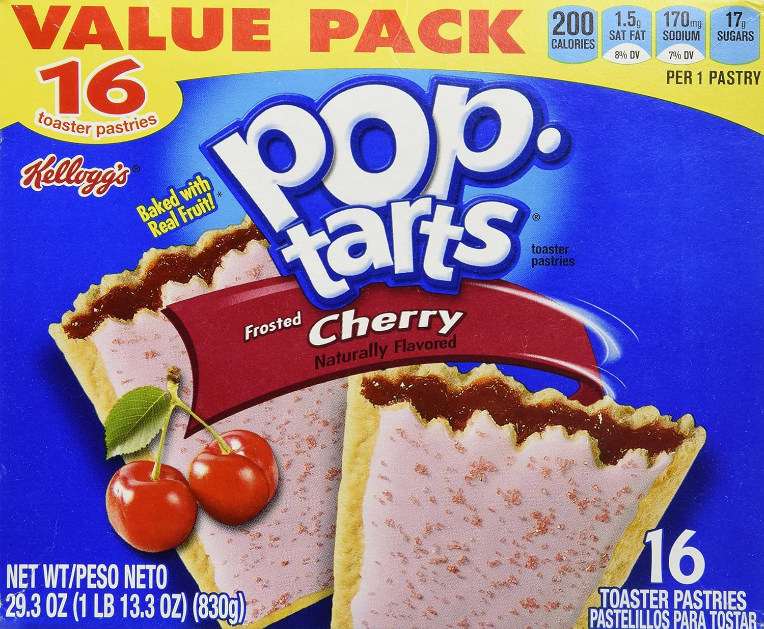 Kellogg's Frosted Cherry Pop-Tarts 16 Count 29.3 OZ
