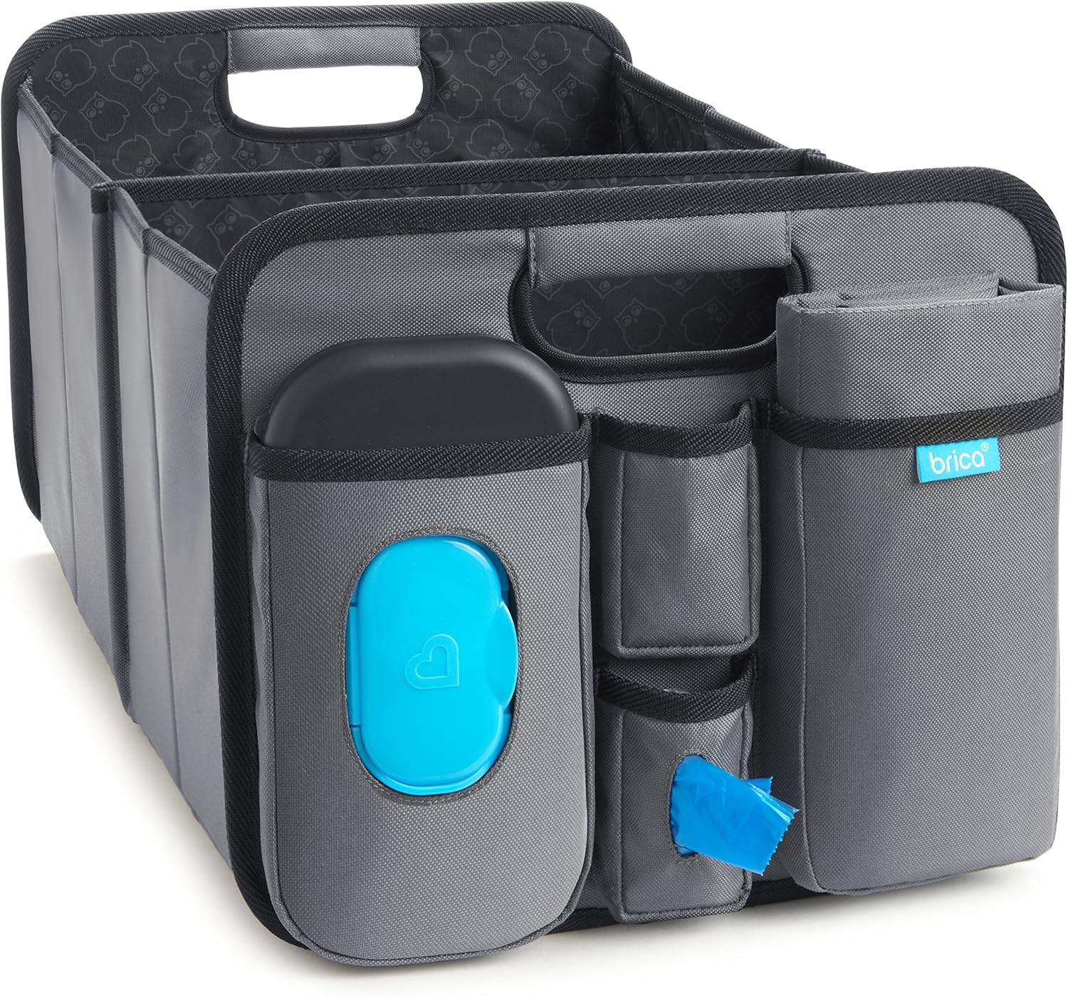 Munchkin Brica Out-n-About Trunk and Car Organizer with Diaper Changing Station, Collapsible, Grey