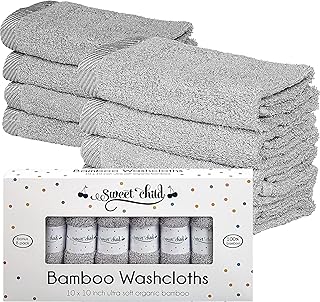 Sweet Child 8-Pack Baby Washcloths -Super Soft Rayon Washcloth, Baby Wash Cloths for Newborn,Infants and Kids, Bath Baby Towels, Body and Face Towel, Face Cloths for Washing Face