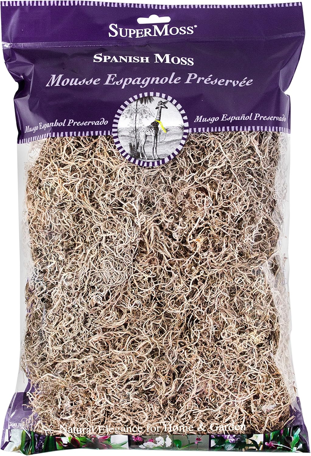 SuperMoss (26911) Spanish Moss Dried, Natural, 8 Ounces | Decorative Moss for Crafts, Potted Plants & Fairy Gardens, Vase Filler & Floral Arrangements, Indoor/Outdoor Garden Projects