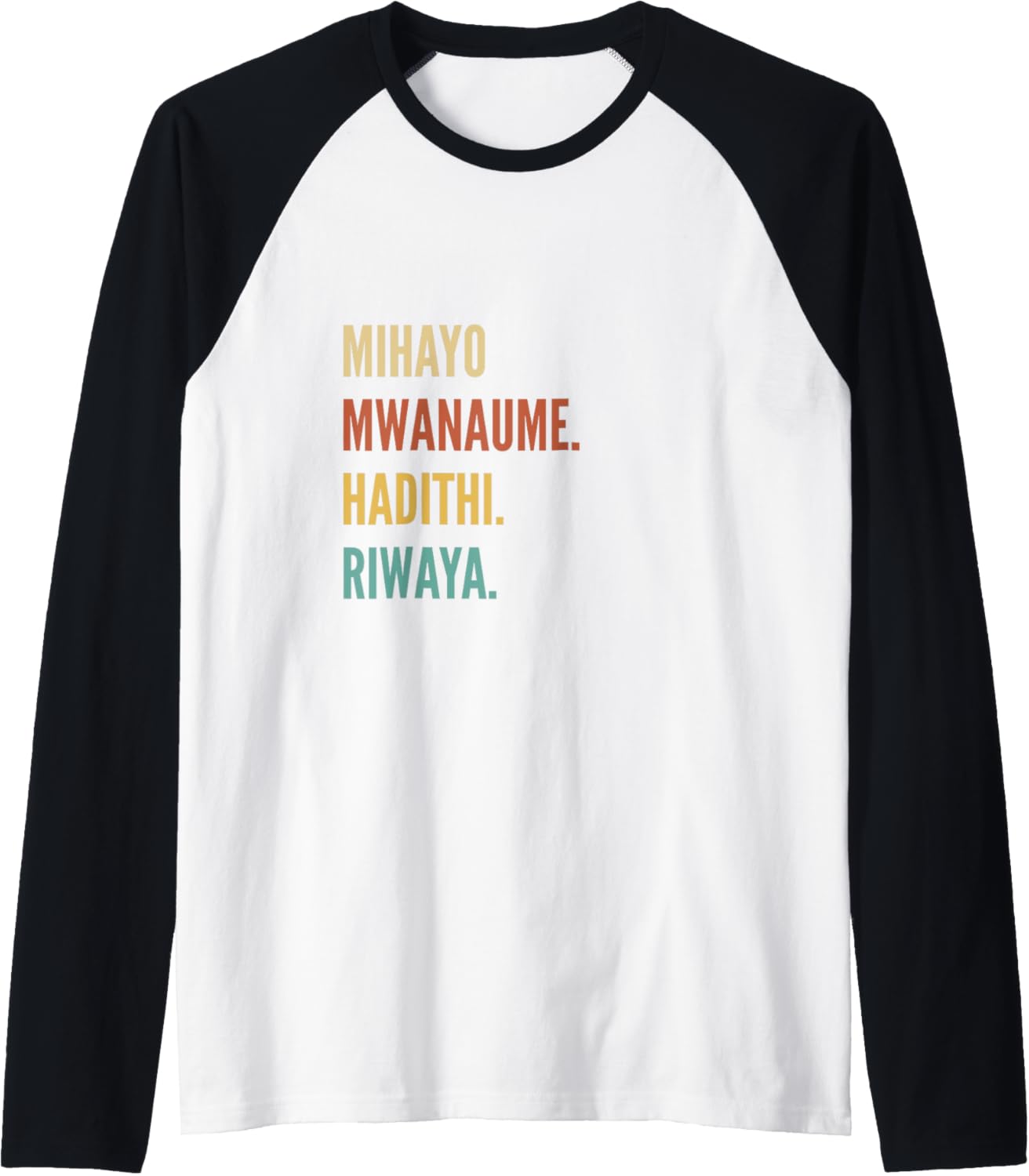 Funny Swahili First Name Design - Mihayo Raglan Baseball Tee