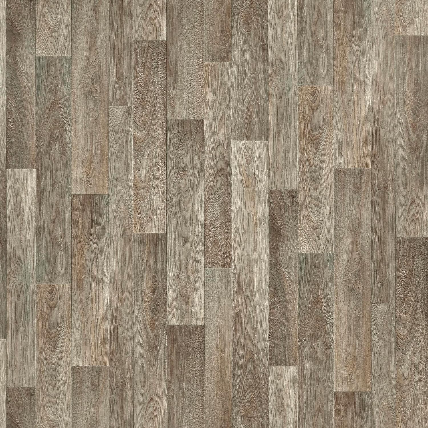 Grey Wood Effect Lino Flooring Non Slip Kitchen Bathroom Flooring Vinyl Roll Sheet Thick Light Grey Oak 2m 3m Width 2m Length To 7m Length (Malpas Washed Oak, 3m x 2m)