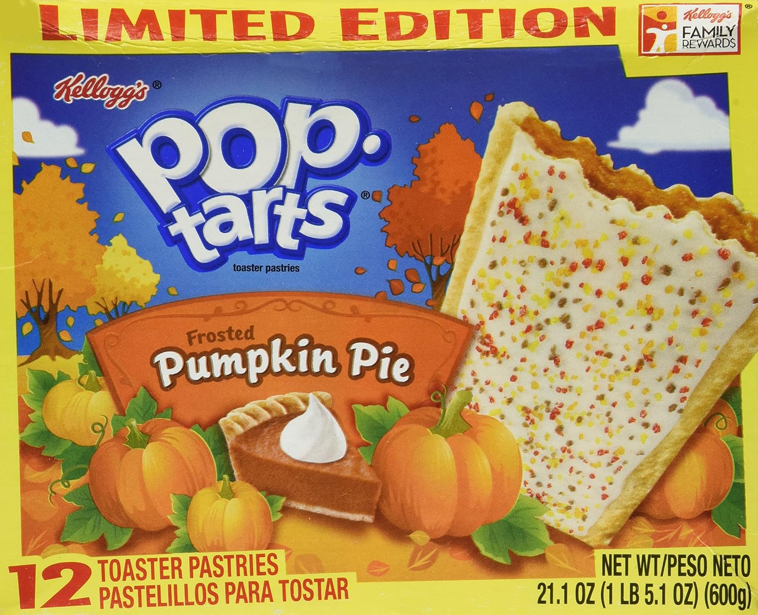 Kellogg's Frosted Pumpkin Pie Pop Tarts Limited Edition - 3 Pack (36 Pastries)