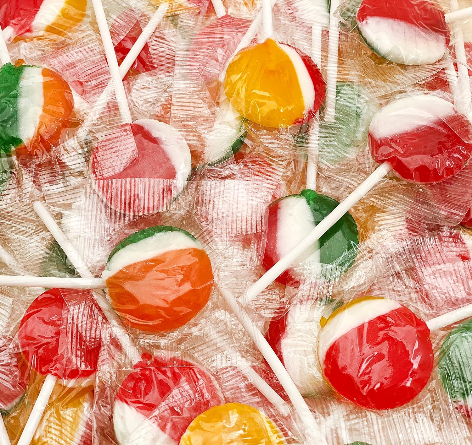 Fruit Lollipops - 2 Pound Bulk Pack (80 Count) - Assorted Fruit Flavored Hard Candy - Flat Suckers for Kids and Parties