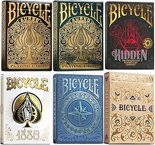 Bicycle Collector's Edition: 6-Deck Bundle Showcasing Odyssey, 1885, Jubilee, Hidden, Aureo Green, and Aureo Black Playing Cards