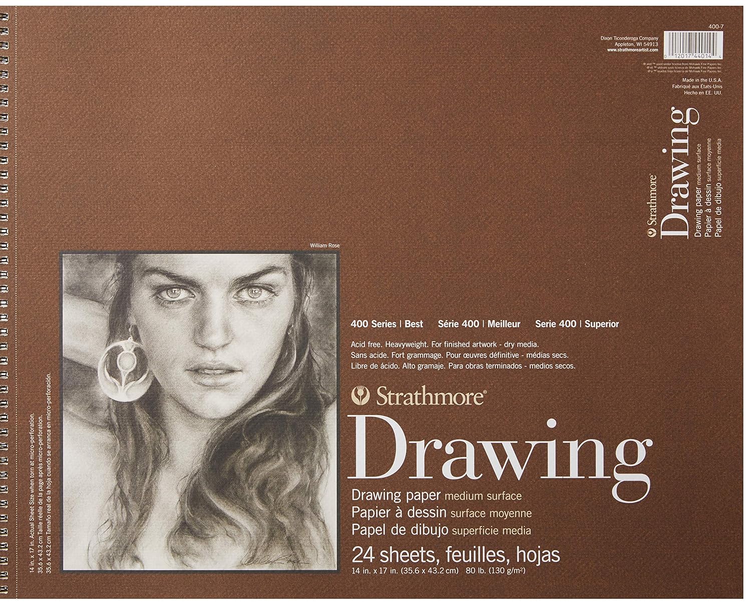 Strathmore (400-7 400 Series Drawing Pad, 14"x17", Ivory/Cream