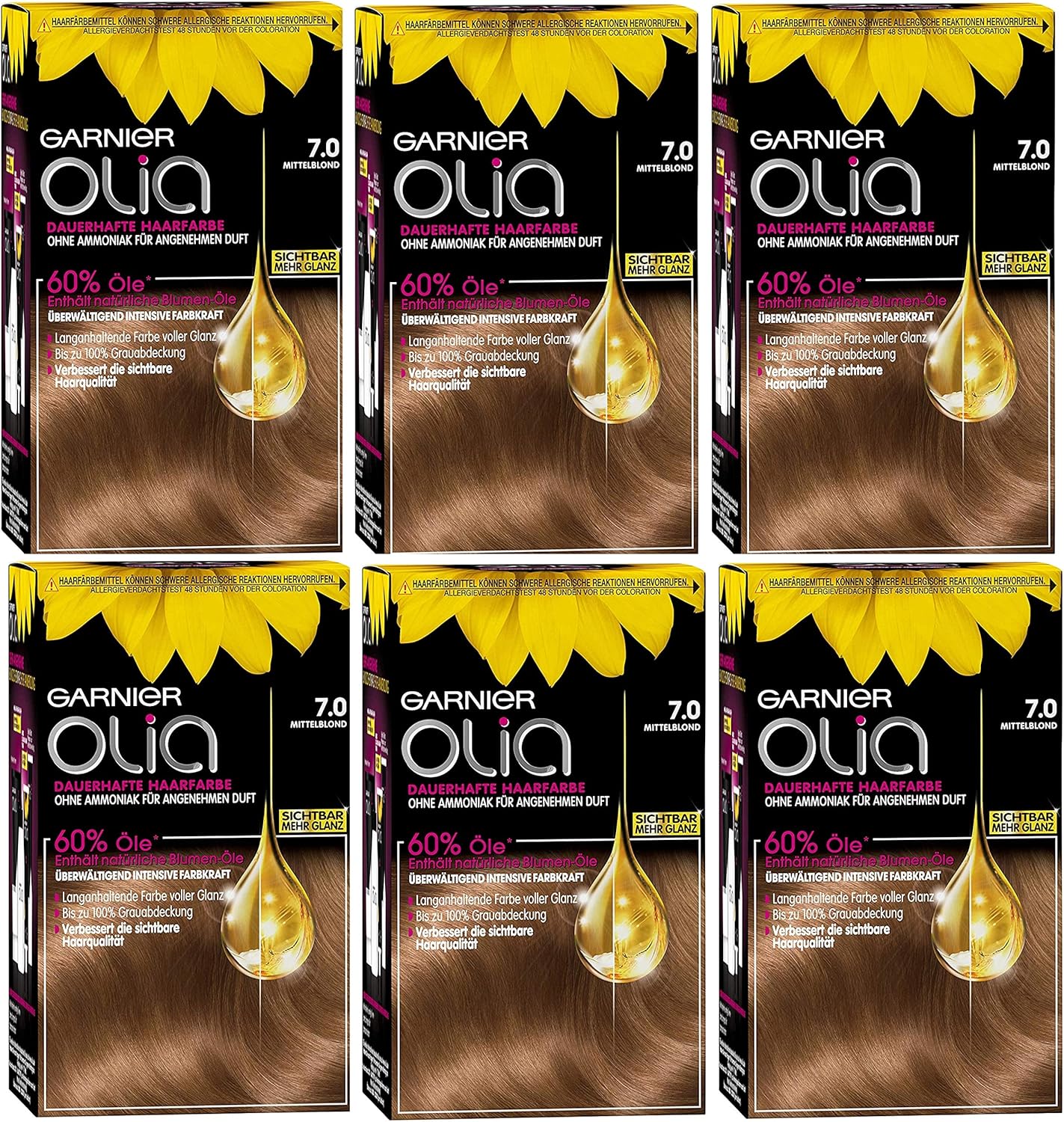 Olia Permanent Hair Dye without Ammonia Blonde 7.0