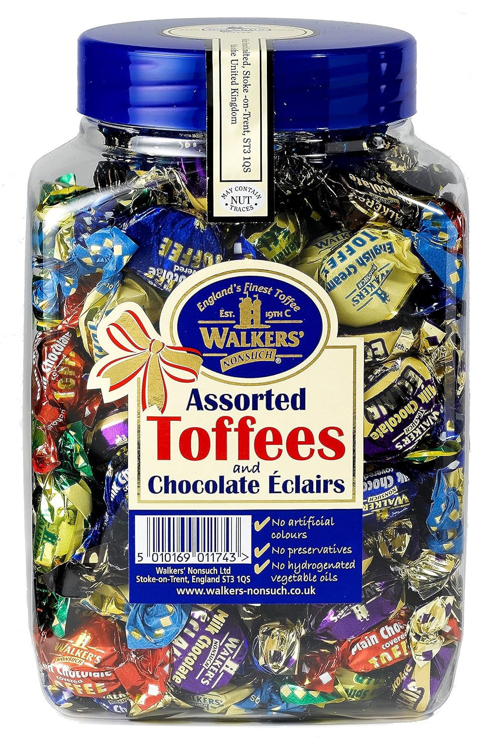 Walkers' Nonsuch Assorted Toffees & Chocolate Eclairs | Contains English Creamy, Milk & Dark Chocolate Covered, Banana Split & Milk Toffees | Traditional British Candy | 44.09 Oz (1.25kg)