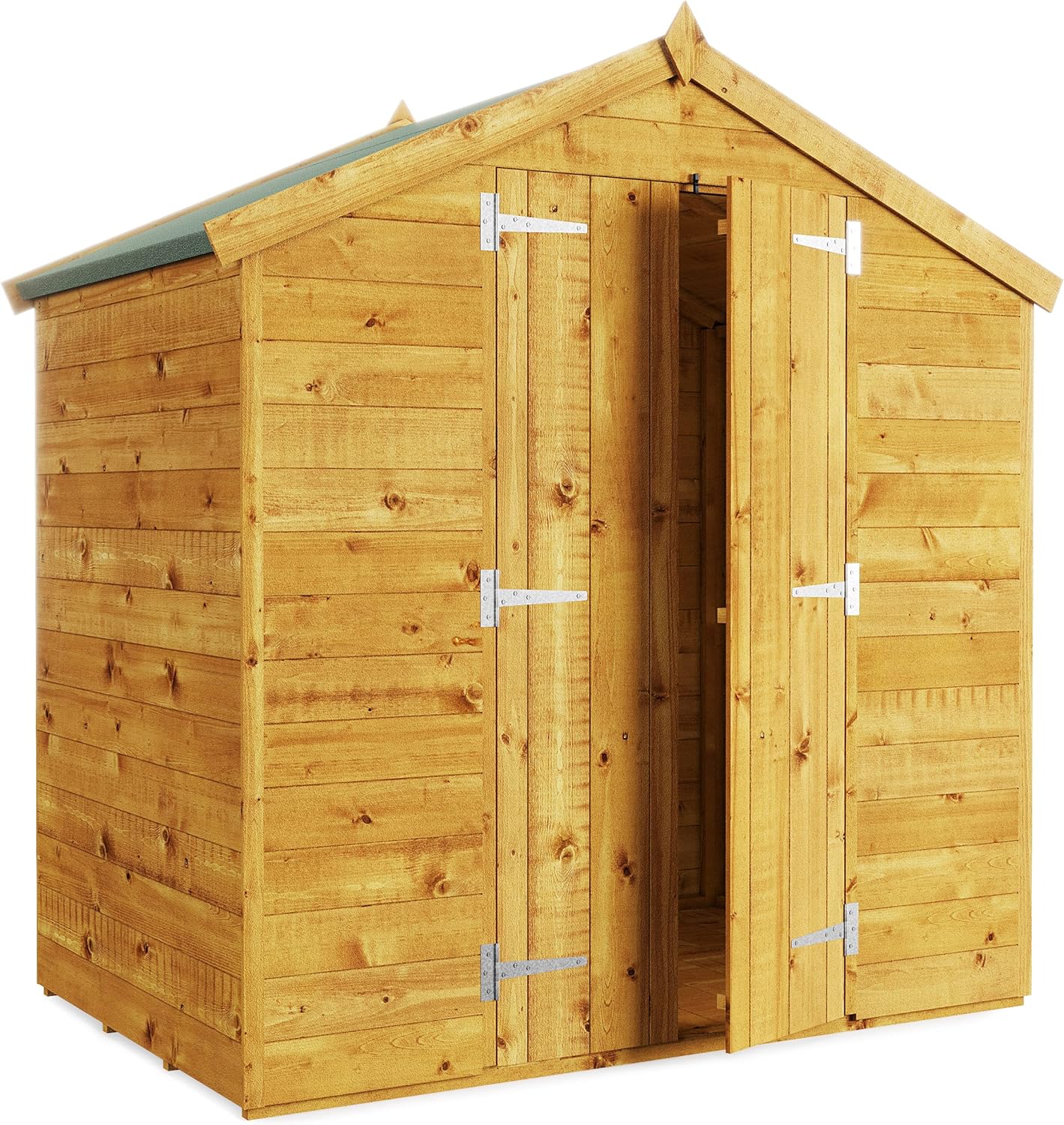 BillyOh 4x6 Tongue and Groove Wooden Garden Shed Double Door Windowless Apex Premium Roof Floor Felt - 4ftx6ft