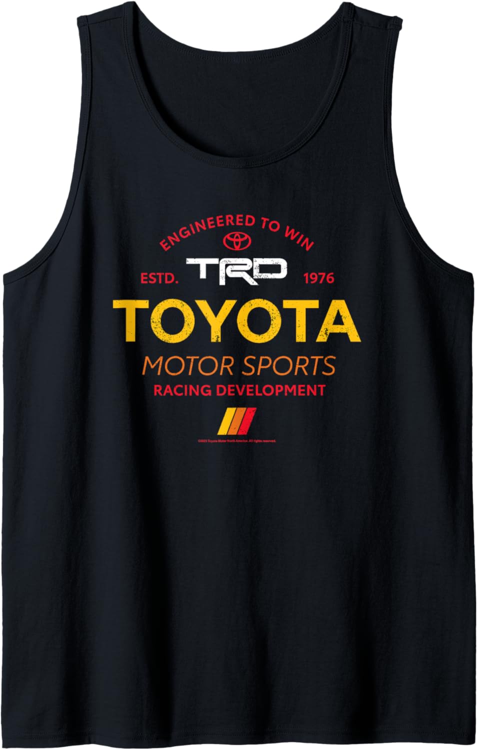 Toyota Engineered To Win Motor Sports Racing Distressed Logo Tank Top